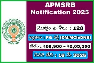 APMSRB భర్తీ నోటిఫికేషన్ 2025