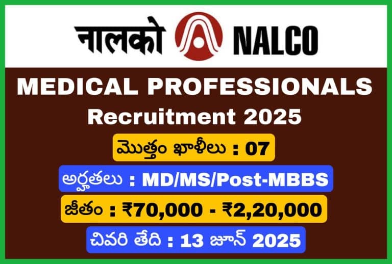 NALCO మెడికల్ భర్తీ నోటిఫికేషన్ 2025