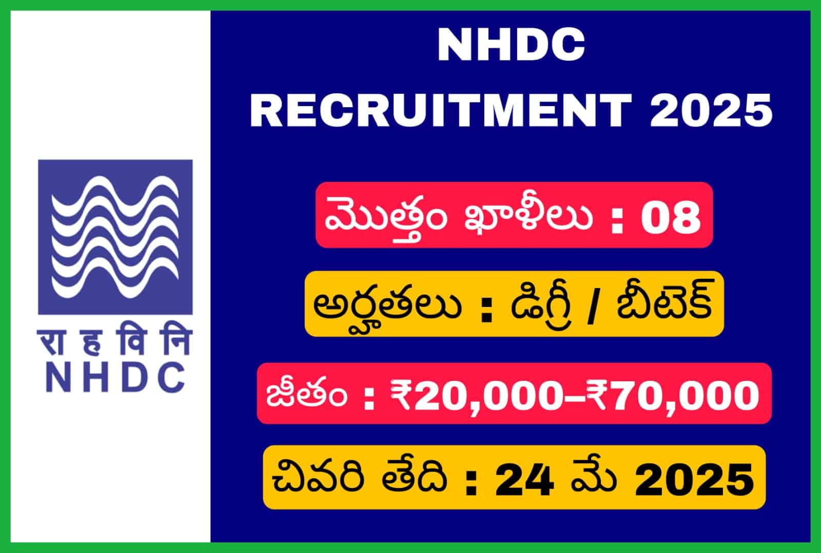 NHDC జూనియర్ ఆఫీసర్ నోటిఫికేషన్ 2025