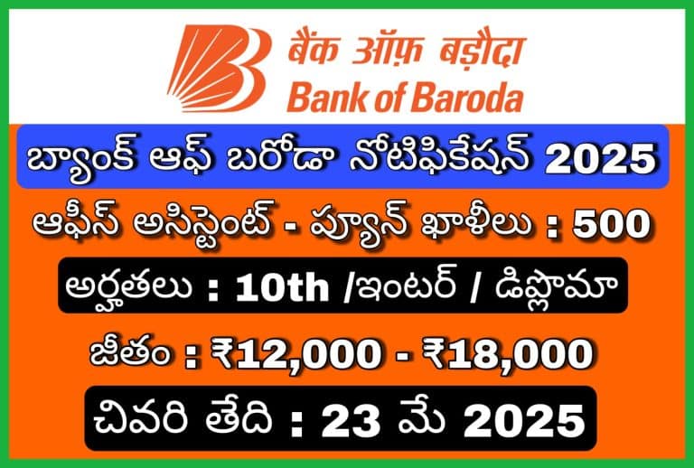 బ్యాంక్ ఆఫ్ బరోడా భర్తీ నోటిఫికేషన్ 2025