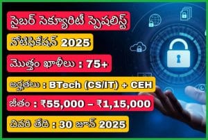 సైబర్ సెక్యూరిటీ స్పెషలిస్ట్ నోటిఫికేషన్ 2025